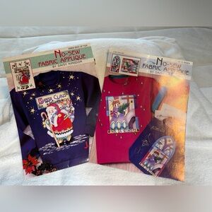 Daisy Kingdom set of 2 No-Sew Fabric Applique Holiday Sweatshirt Panels crafts